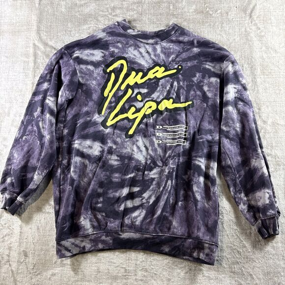 H&M Purple Tie-Dye Dua Lipa Don’t Start Now Sweatshirt Pullover Size 20 - Picture 2 of 7